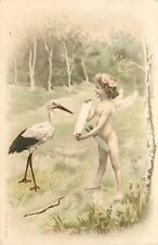 UDB Art Postcard; Cupid Shows List to the Stork, Meissner & Buch 350, Unposted picture