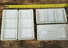Lot Of 4 VINTAGE 1950s DENTAL MILK GLASS INSTRUMENT TRAYS #37 picture
