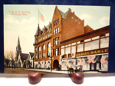 1907-15 Fitchburg, MA Y.M.C.A. Building, Church, Horse & Buggy, Patriotic Day picture