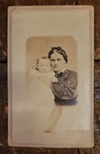 Antique CDV Card, Civil War Era - Mother and Baby Small Portrait - Unmarked picture