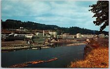 West Linn Oregon OR, Crown-Zelleback Corp., Pulp, Paper Mill, River, Postcard picture