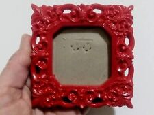 Miniature Fleur De Lis Photo Picture Frame Red Resin French Quarter Decor  picture
