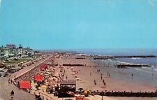 Boardwalk Looking East Cape May New Jersey NJ Old Cars Chrome c1950s Postcard picture
