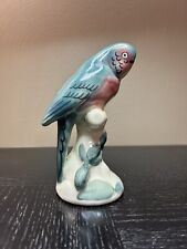 Vintage HandPainted Ceramic Parrot Budgerigar Parakeet 6.5” Figurine picture