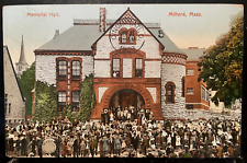 Vintage Postcard 1908 (Civil War) Memorial Hall, Milford, Massachusetts picture