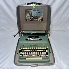 Vintage 1957 Green Royal Quiet Deluxe Portable Typewriter with Case Key  - Works picture