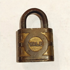 Antique Yale Super Pin Padlock Solid Brass Lock Made in USA - No Key picture
