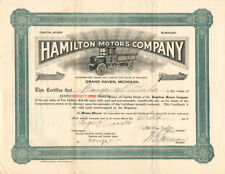Hamilton Motors Co. - 1920 dated Truck and Car Manufacturer Stock Certificate -  picture