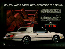 1989 Buick Riviera White Coupe Red Interior Reshaped Original Color Print Ad picture