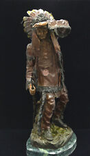 Carl Kauba Bronze Indian With Rifle - Bronze & Colored Statue 21