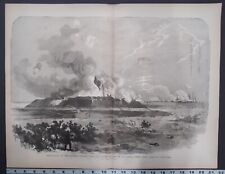 1885 Civil War Print - Bombardment of Fort Hatteras, Pamlico Sound, NC picture