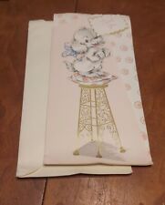 UNUSED 1960s vintage greeting card, THANK YOU, Puppy On High Stool picture