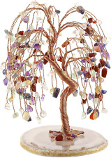 JOVIVI Natural 7 Chakra Healing Crystals Quartz Tree Tumbled Gemstone Stones Mon picture