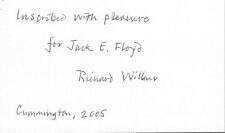 Richard Wilbur Signed 3x5 Index Card 2x Pulitzer Prize Winner picture