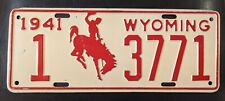 All Original 1941 Wyoming License Plate Stunning Plate County 1 picture