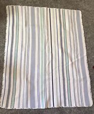 Quilt Nautical White With Navy Light Blue And Turquoise Stripes 58” X 46.5” picture