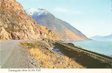 Turnagain Arm Waterway AK, Scenic Highway & Railroad, Vintage Scalloped Postcard picture