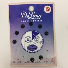 VTG DeLong Rust? Never Snap Buttons Item No. 400 Size 4/0 ~ONLY 8 Of 12 Count~ picture