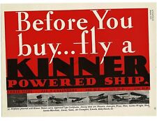 1931 KINNER Airplane Engines Before You Buy Fly Kinner Powered Vintage Print Ad picture