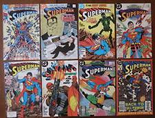 LOT OF 8 SUPERMAN COMIC BOOKS VARIOUS TITLES DC COPPER AGE  NICE GROUP Z2665 picture