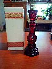 NIB Avon 1876 Cape Cod Collection Ruby Red Candlestick+Patchwork Cologne 5fl oz. picture