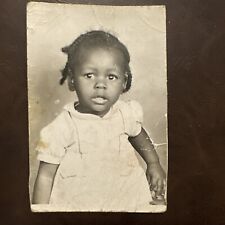 VINTAGE PHOTO large eyed, African-American little girl portrait, ORIGINAL Cute picture