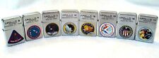 NEW Lot of 8 DANBURY MINT ASSORTED APOLLO NASA FLIP TOP LIGHTERS Brushed Chrome picture