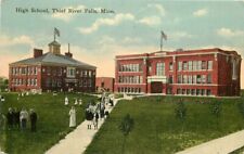 Thief River Falls Minnesota High School Kropp Postcard Flags 22-851 picture
