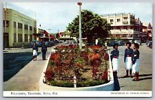 Policeman Triangle Suva Fiji Old Cars Street View Ektachrome Vintage Postcard picture