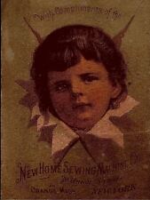 1880s NEW HOME SEWING MACHINE CO NEW YORK ORANGE MA CHILD TRADE CARD 25-211 picture