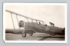Vintage 1940s Military Biplane Photograph - 4 1/2 x 2 1/4 inches picture