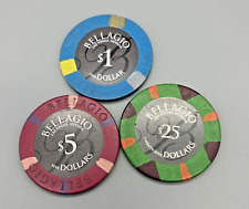 Bellagio Las Vegas Hotel and Casino $25 Chip $5 Chip and $1 Chip picture