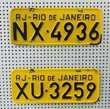 2 PIECES Personalized ALUMINUM - Real Brazil Yellow License Plate - YOUR TEXT picture