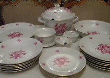 Vintage Czechoslovakia Rare Set Table Service Rose Porcelain Dish Plares Sauce picture