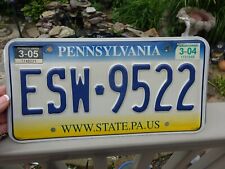 EXPIRED 2005 Pennsylvania License Plate ESW-9522 picture