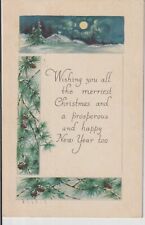 Vintage Postcard:  Merriest Christmas and Happy New Year - Dec. 21, 1921 picture