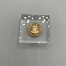 Franklin Mint 1976 Medallion Coin in 2” Lucite Paperweight Gold Color Excellent picture