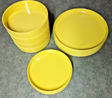 12pc Oblique By Pmc Yellow Melamine Plates & Bowls Mid Century Modern H2 H3 H7 picture