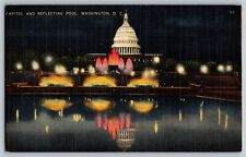 Washington D. C. - State Capitol & Reflecting Pool - Vintage Postcard - Unposted picture