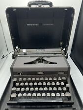 Vintage Royal Quiet DeLuxe Black Gray Portable Typewriter w/ Case HENRY DREYFUSS picture