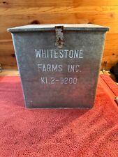 Whitestone Farms Insulated Dairy Porch Milk Box Galvanized Metal Farmhouse VTG picture