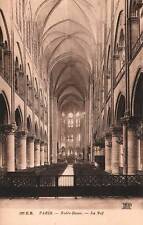 VINTAGE POSTCARD INTERIOR EXPANSE OF NOTRE DAME CATHEDRAL FRANCE c. 1920s picture