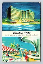 Miami FL-Florida, Barcelona Hotel, Advertising, Vintage Postcard picture