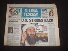 1998 AUGUST 21-23 USA TODAY NEWSPAPER- U.S. STRIKES BACK-HUNT BIN LADEN- NP 7949 picture