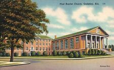 Postcard AL Gadsden Alabama First Baptist Church Linen Unposted Vintage PC J2953 picture