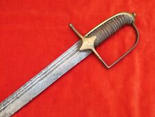 VERY NICE ANTIQUE EUROPEAN SWORD ENGRAVED BLADE 18th CENTURY not dagger picture
