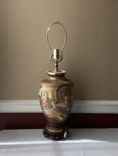 Vintage/ Antique Japanese Satsuma Porcelain Vase Lamp, Working picture