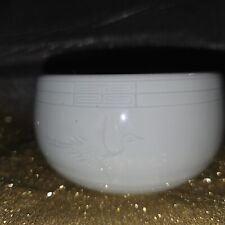 Vintage Korean Celadon Engraved Crane Rice Bowl  picture