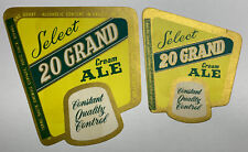 2 diff 20 Grand Ale Beer Label Red Top Cincinnati Ohio c 1950’s Terre Haute Ind picture