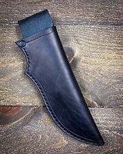 Black custom leather handmade knife sheath for fixed blade 9-10